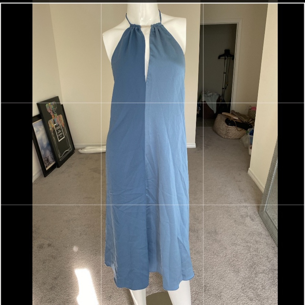 NWOT FREE PEOPLE BLUE HALTER DRESS SIZE S